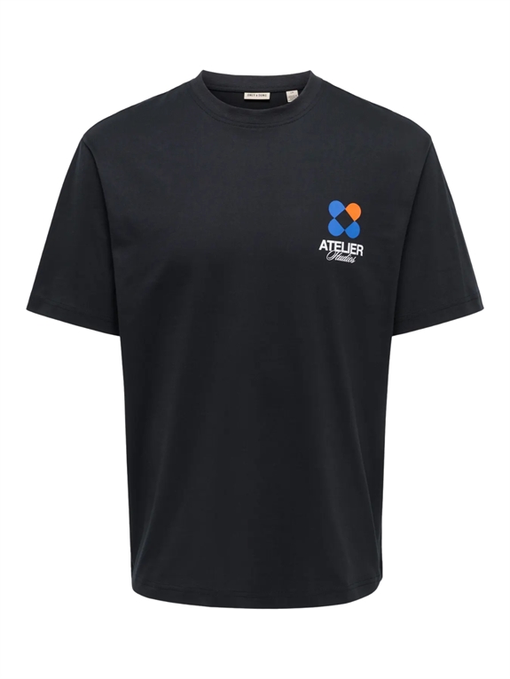 ONLY & SONS Fred Life RLX SS Print Tee - Jet Black/Atelier